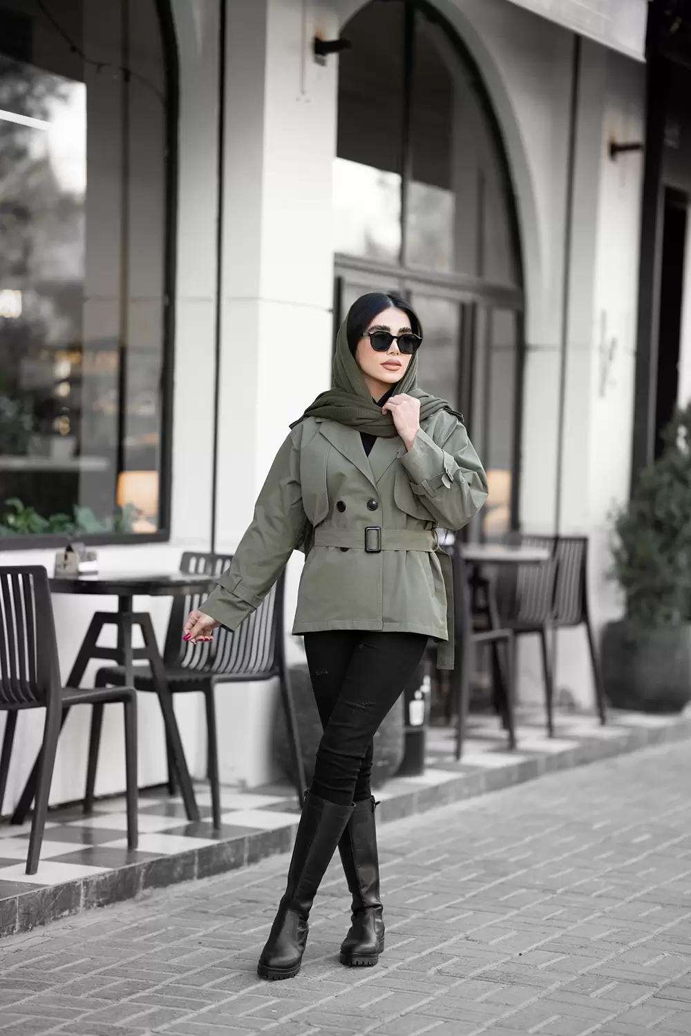 ترنچ کت کتان زارا زنانه قد 70 ژنیوا
