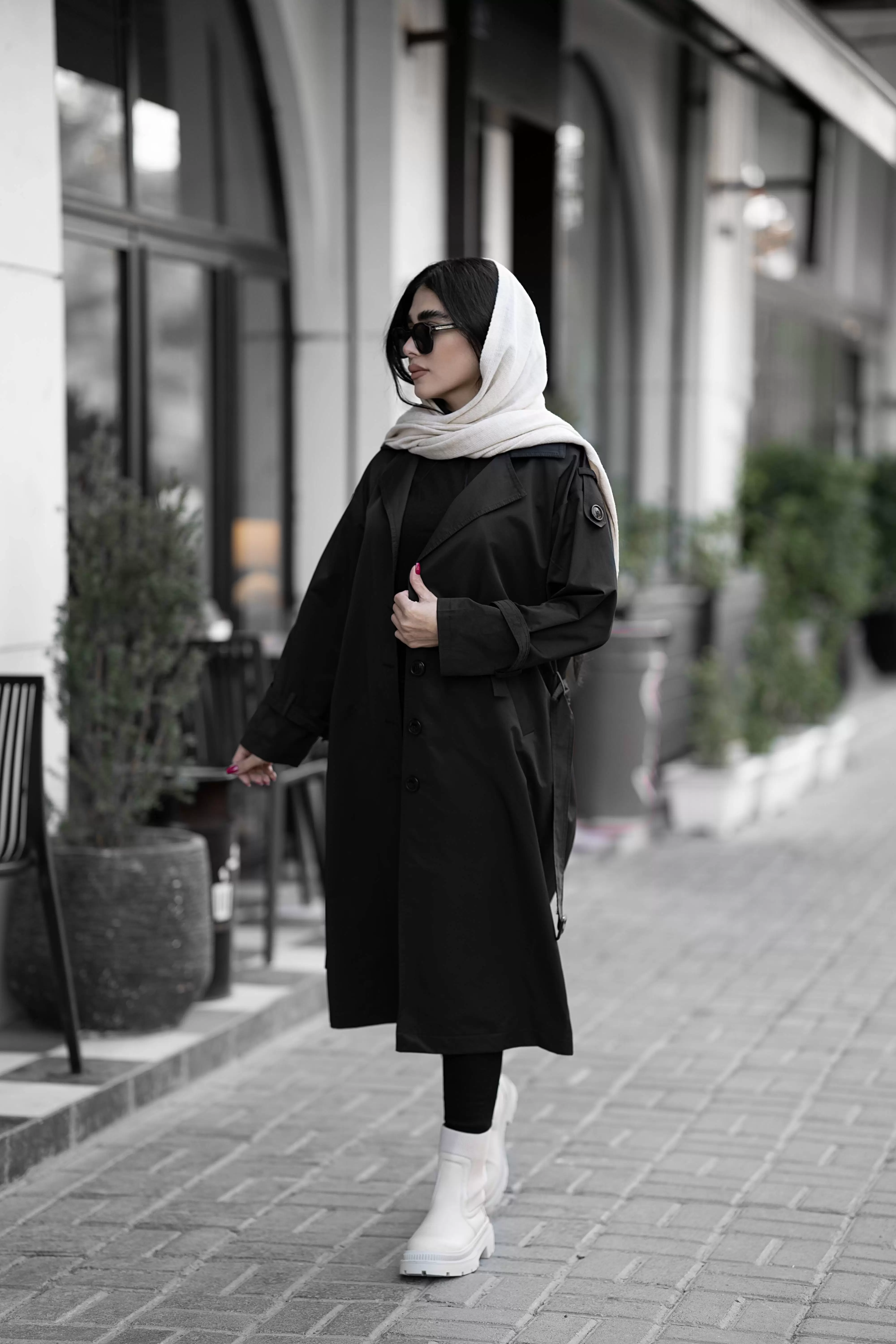 بارانی کتان زارا زنانه قد 120 مدل آیسو