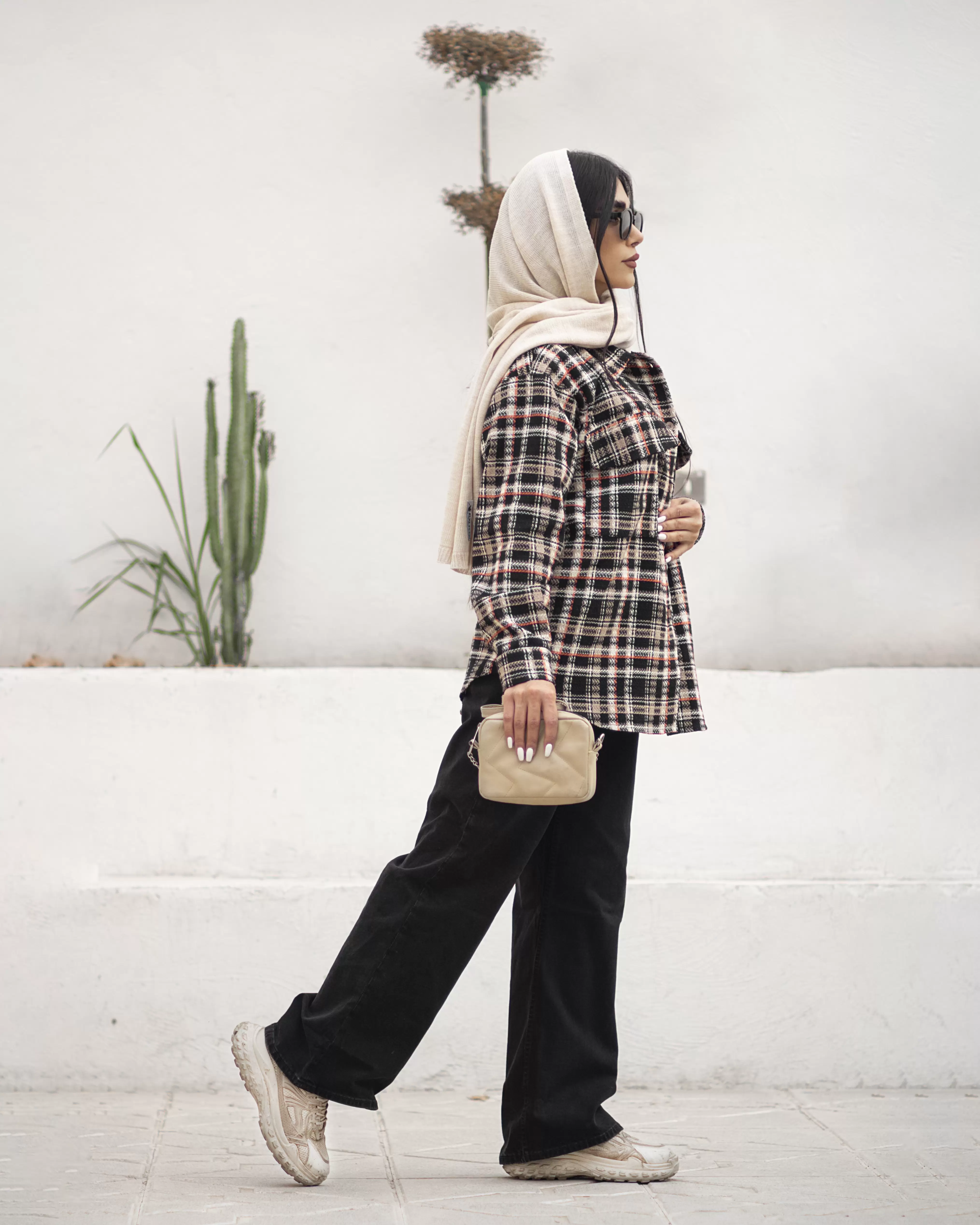 شومیز بافت ترک چهارخانه جولیتا