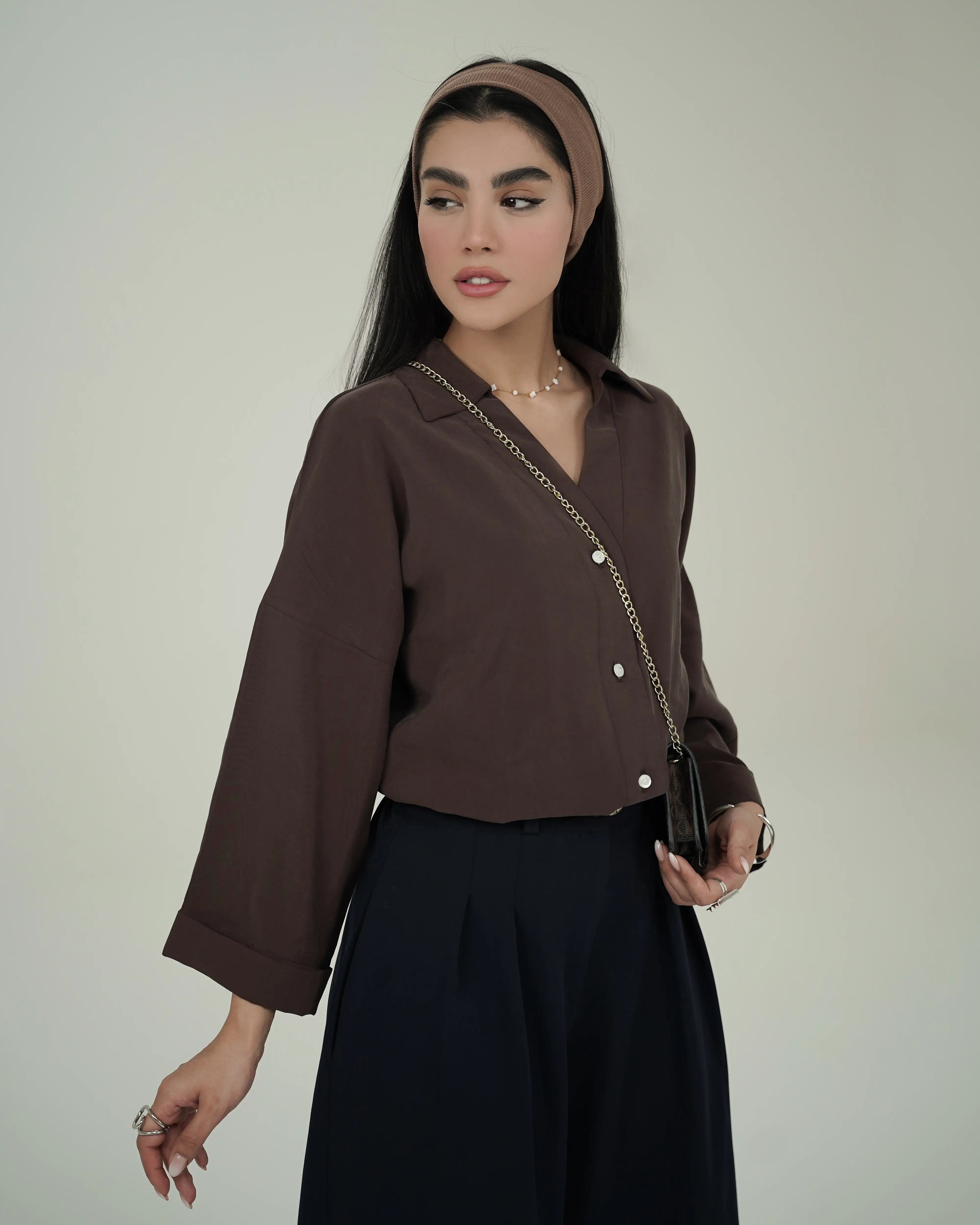 شومیز زنانه سیلک مودال طرح سانترا